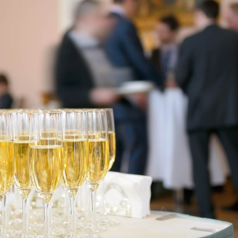 Champagne for participants of the presentation.